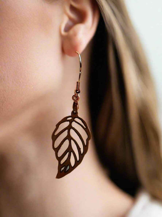 Lightweight Wooden Earrings - Unique Designs in Wood