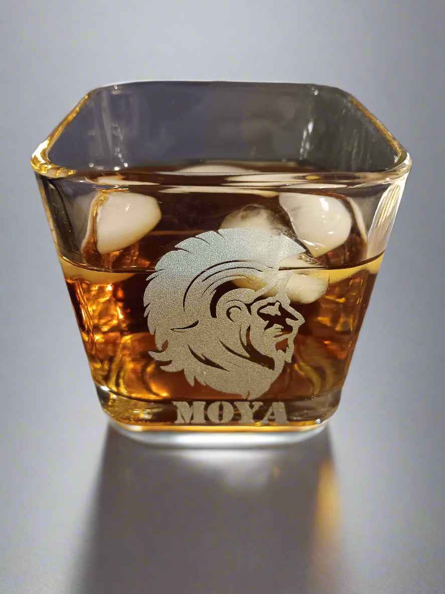 On the Rocks Glasses Set of 4 Custom Engraved Rocks Glasses with Name or Design