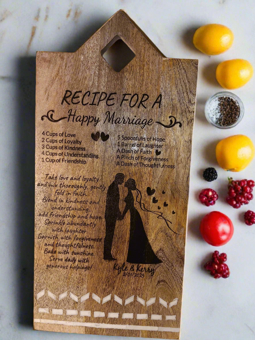 Customizable Cutting Board - Large 18"x9" Serving & Charcuterie Board with Soapstone Inlay, FREE SHIPPING