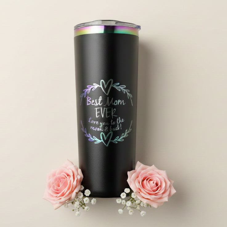Best mom ever iridescent tumbler