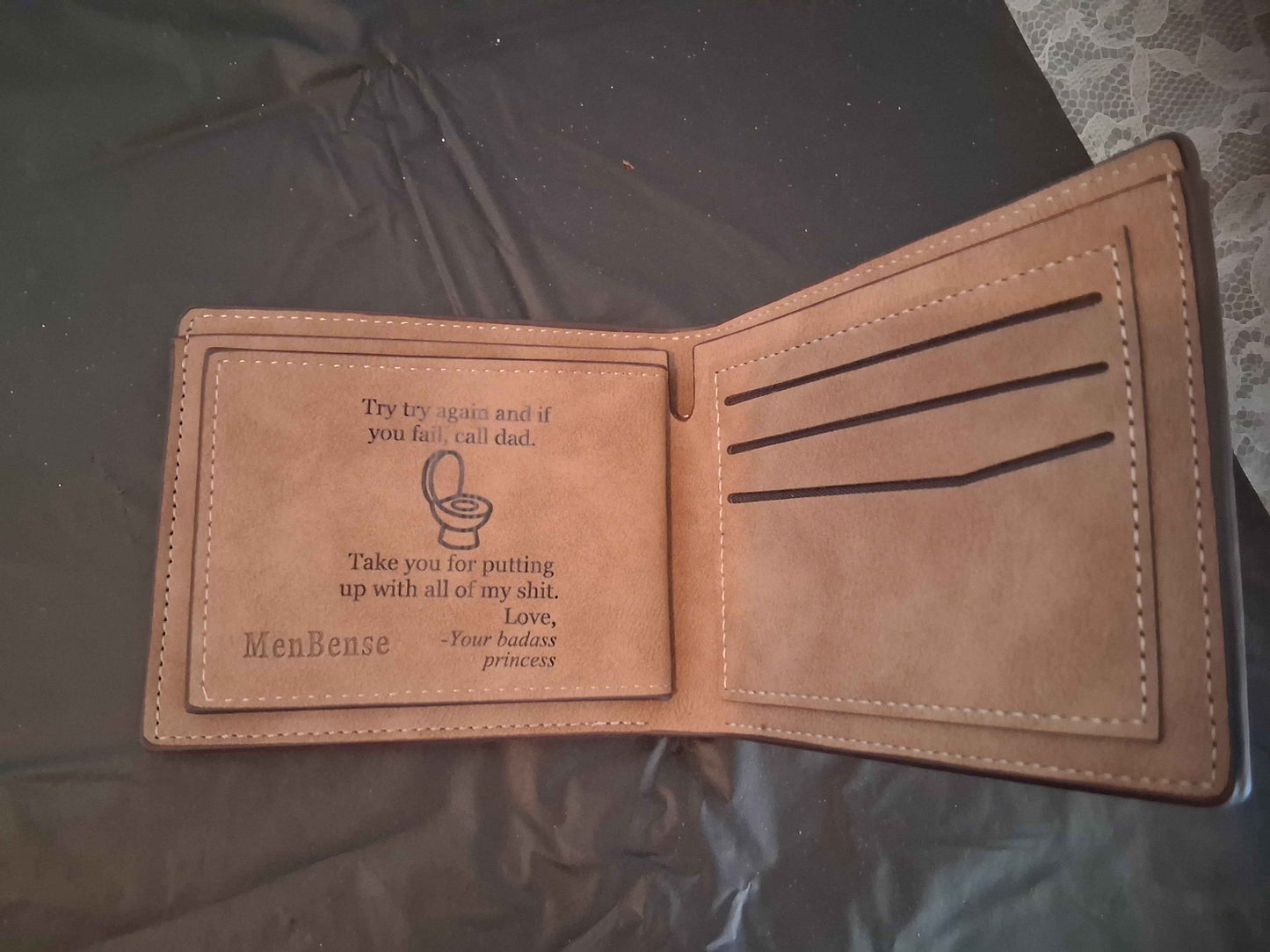 Personalized faux leather wallet