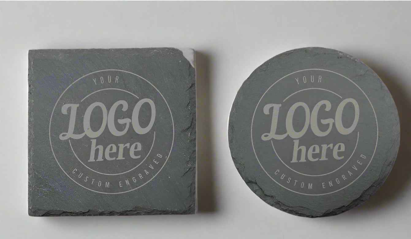 Wood and Slate Coasters - Stylish 4" Drink Protectors barware