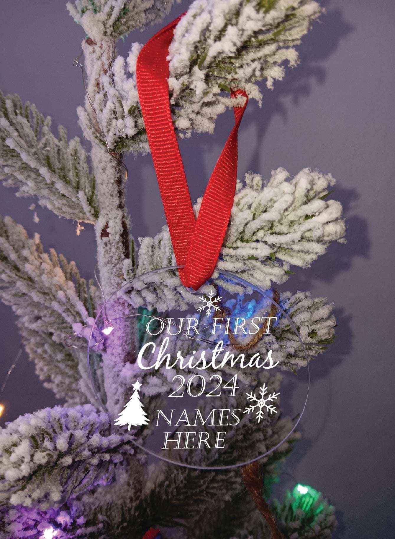 Customized Glass Ornament 2.5" with Name and Date