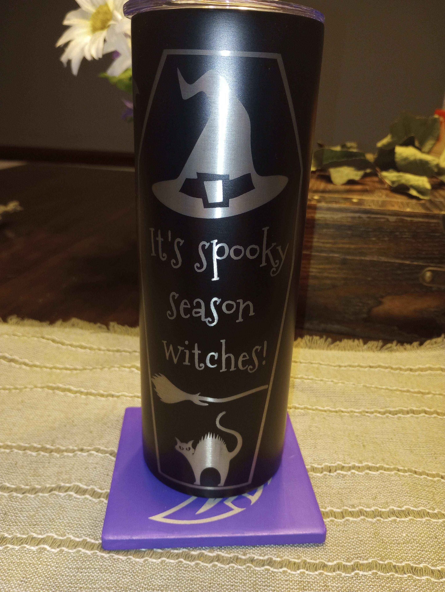 Stainless Steel Powder Coated Spooky Season Tumbler 20oz