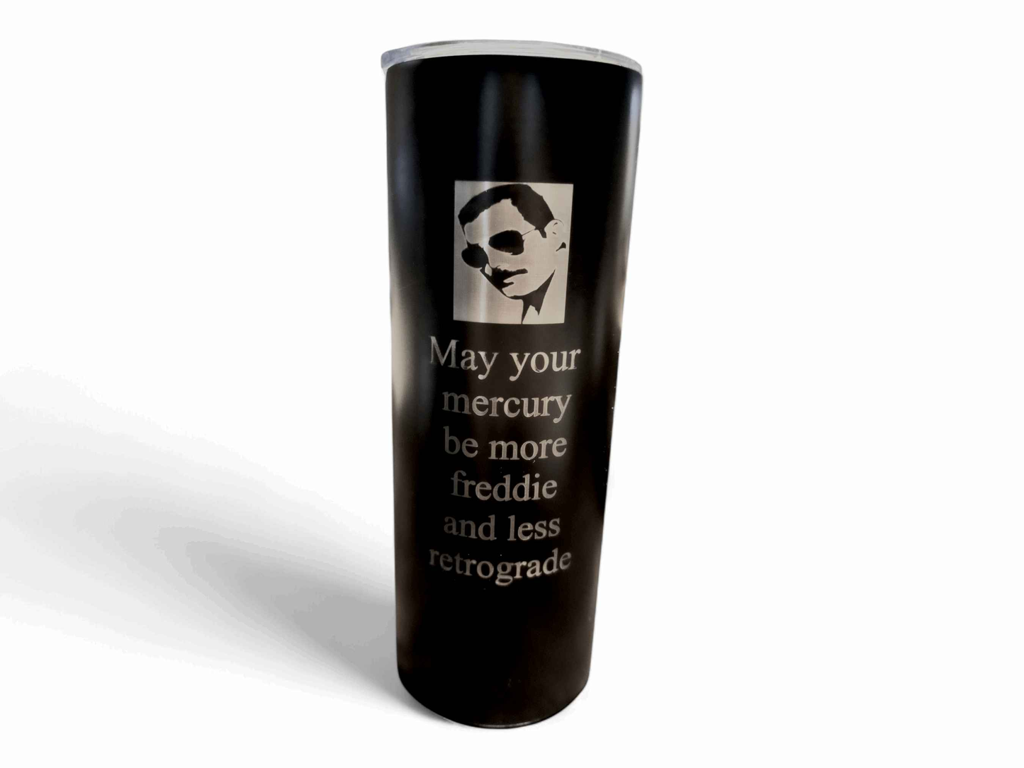 Stainless Steel Powder Coated Freddie Mercury Tumbler 20oz