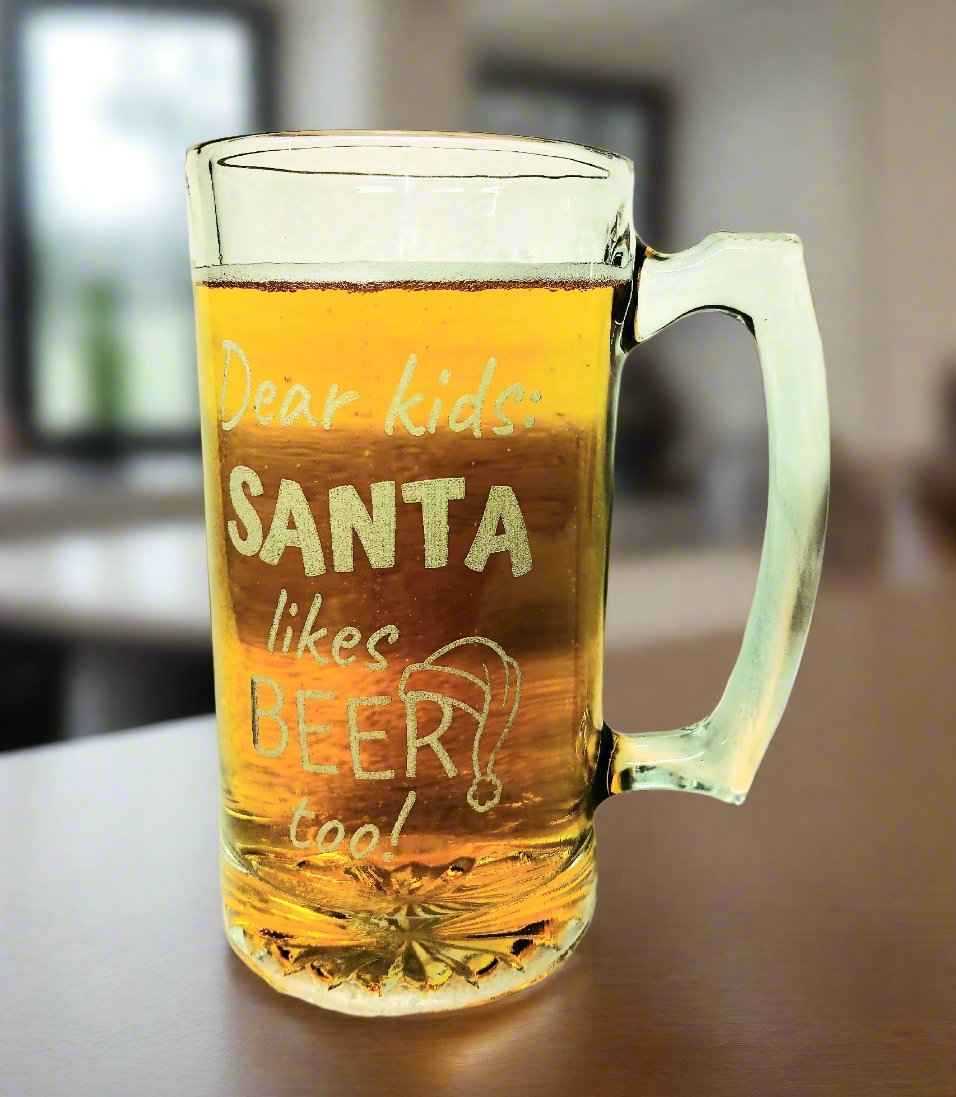 Large 27oz Engraved Glass Beer Mug Customize Your Way