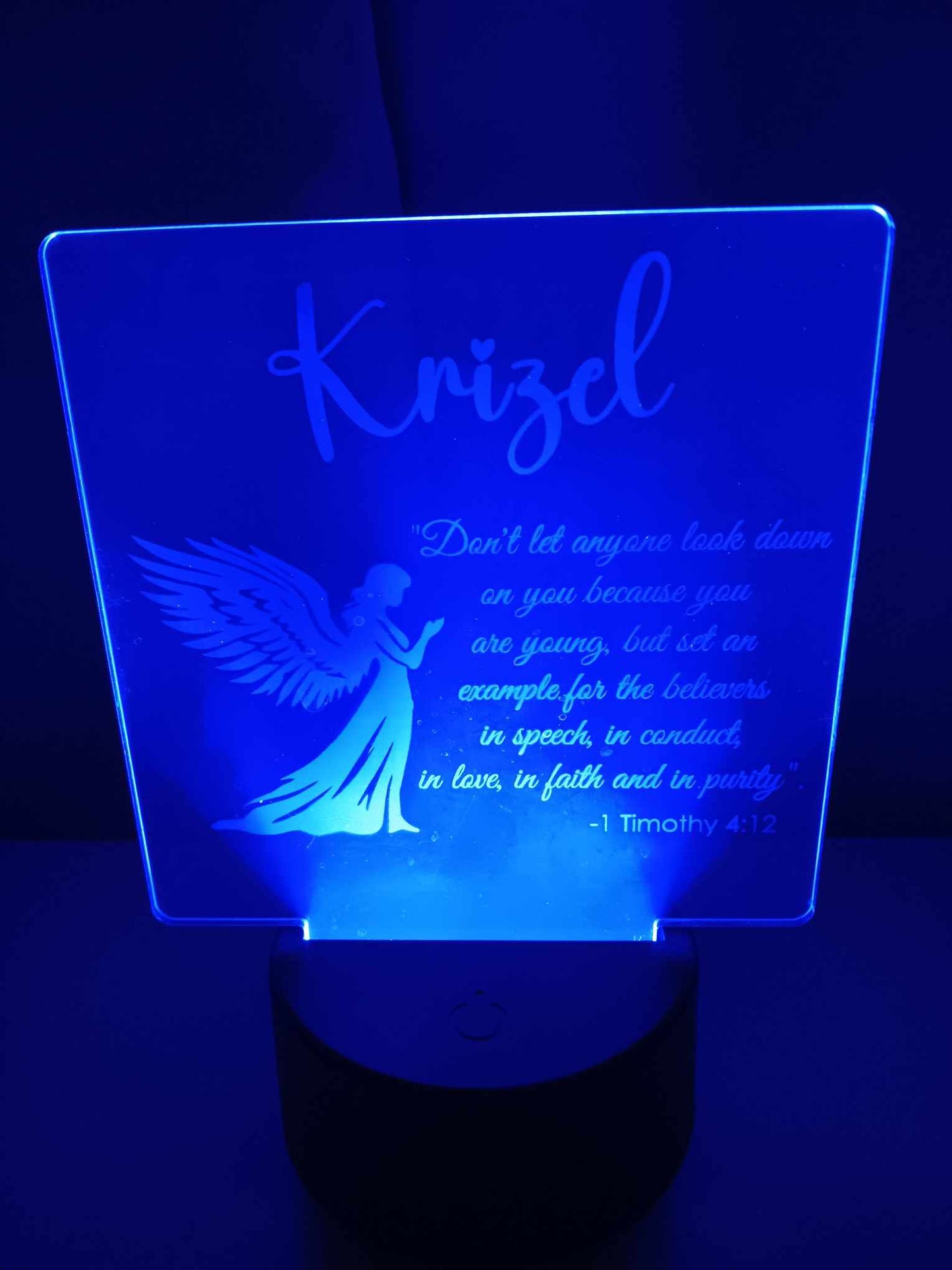 Custom Acrylic LED Light with Remote - Color Changing Design & Base Decoration