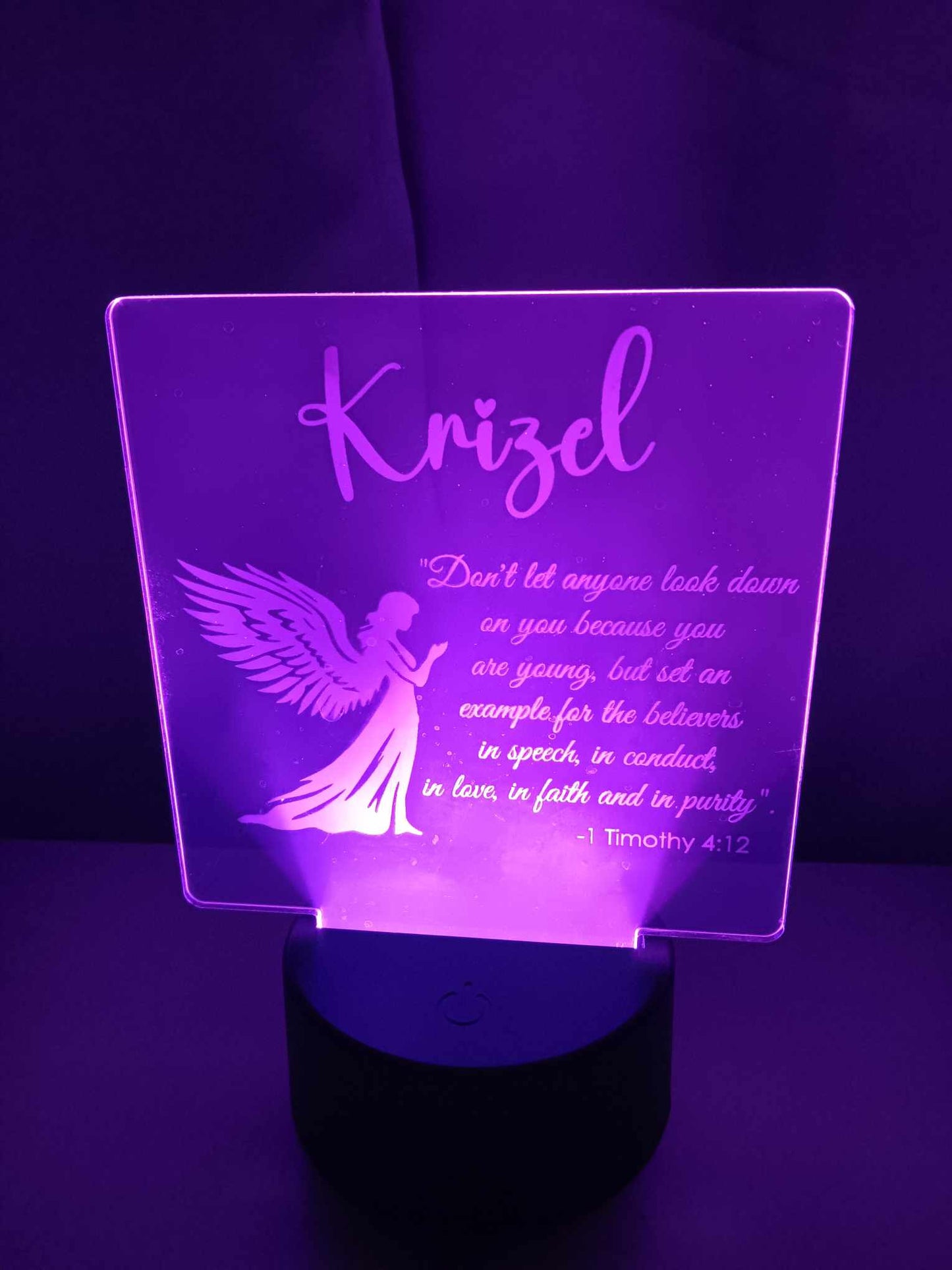 Custom Acrylic LED Light with Remote - Color Changing Design & Base Decoration