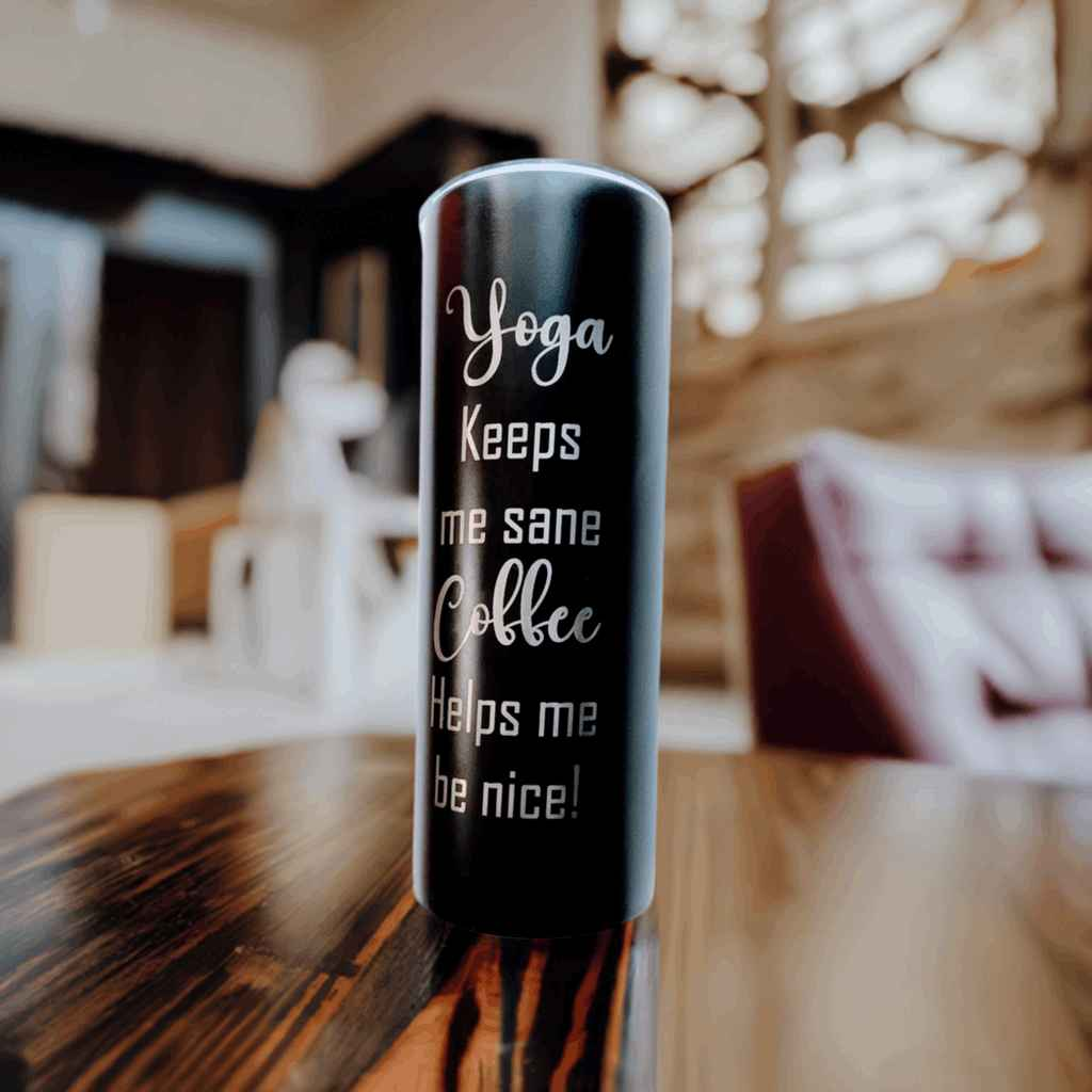 Stainless Steel Namaste Bitches Tumbler - Powder Coated with Lid and Straw Tumbler