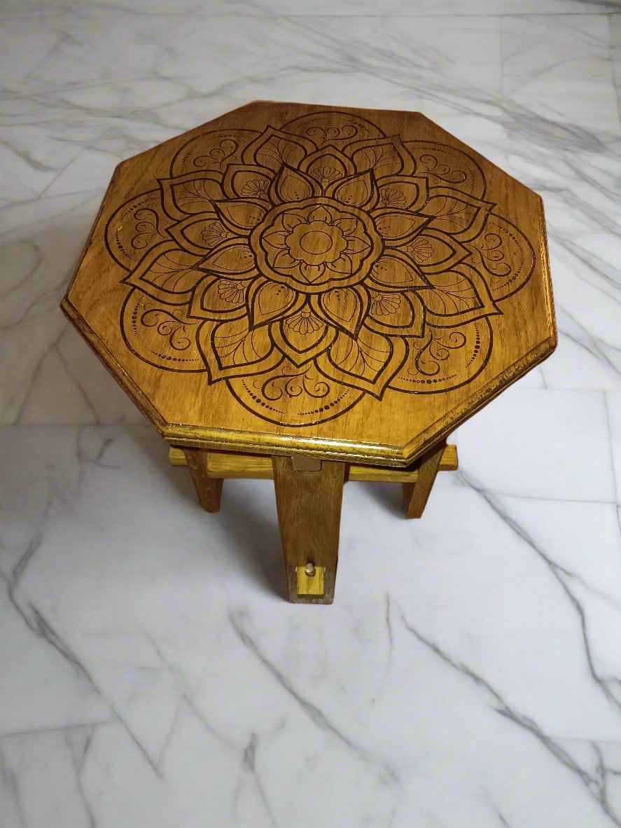 Mandala Mid Century Table - Custom Design with Free Shipping