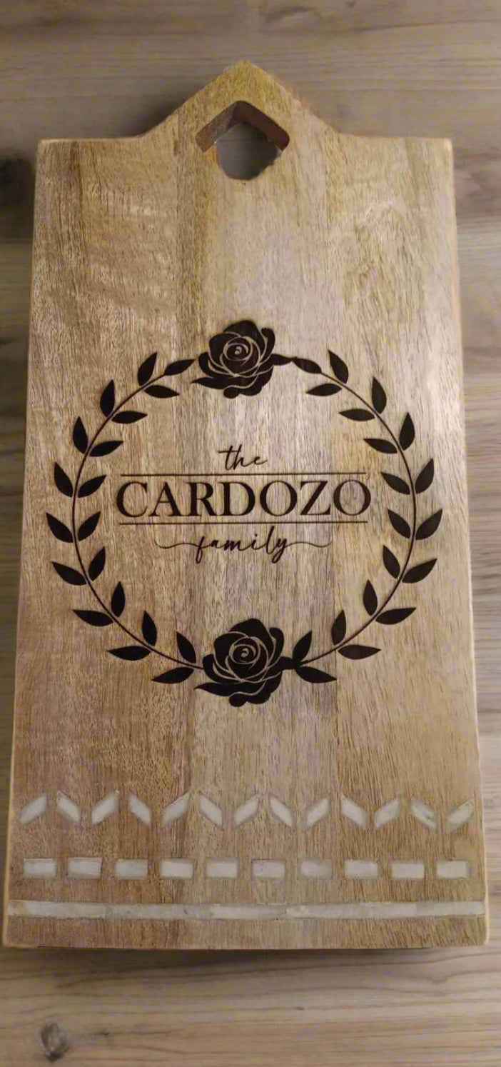 Customizable Cutting Board - Large 18"x9" Serving & Charcuterie Board with Soapstone Inlay, FREE SHIPPING