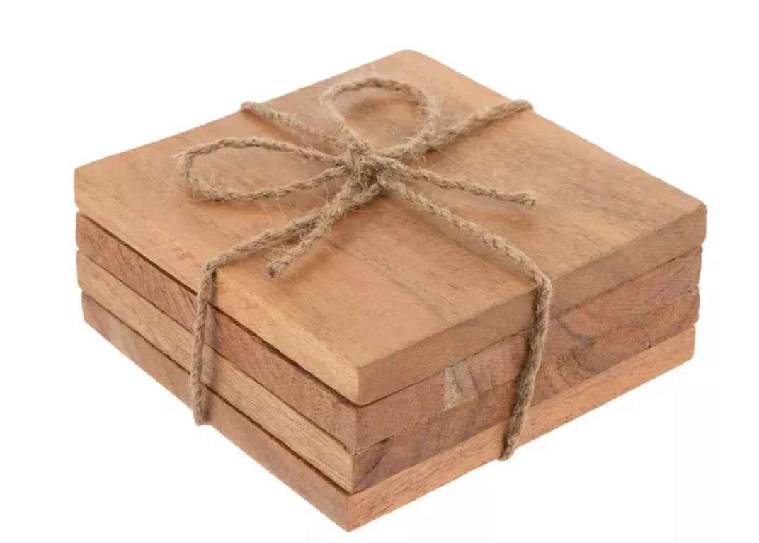 Wood and Slate Coasters - Stylish 4" Drink Protectors barware