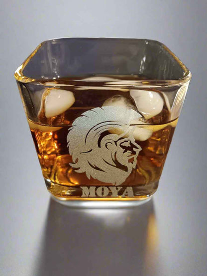 On the Rocks Glasses Set of 4 Custom Engraved Rocks Glasses with Name or Design