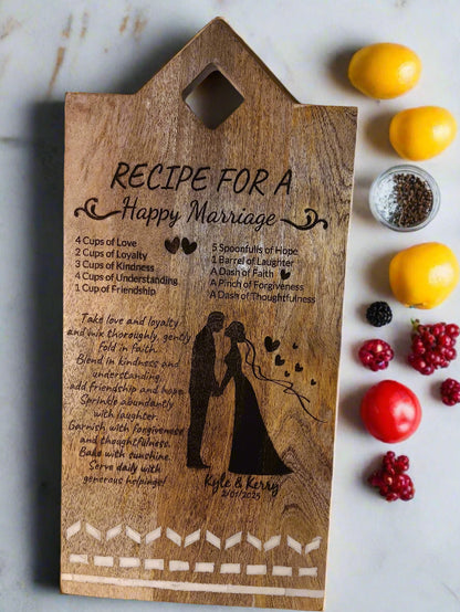Customizable Cutting Board - Large 18"x9" Serving & Charcuterie Board with Soapstone Inlay, FREE SHIPPING