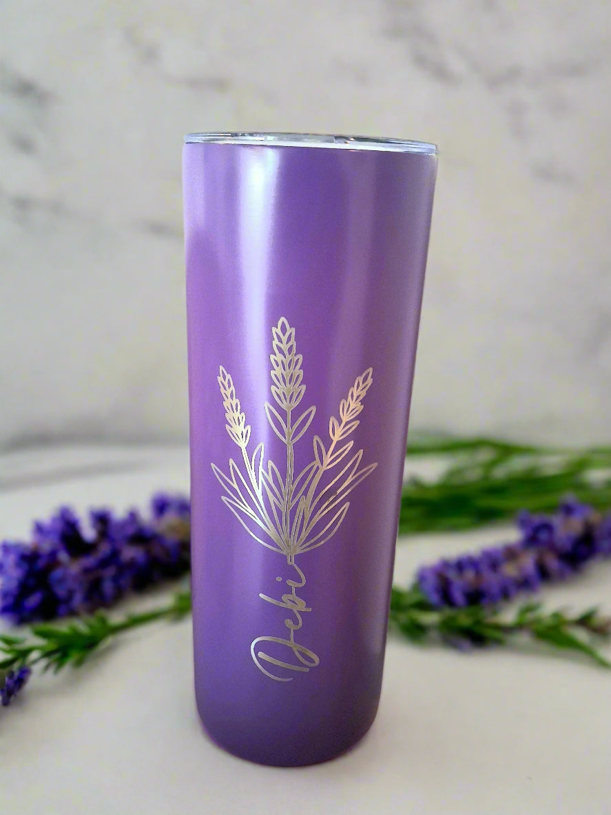 Flower and name tumbler