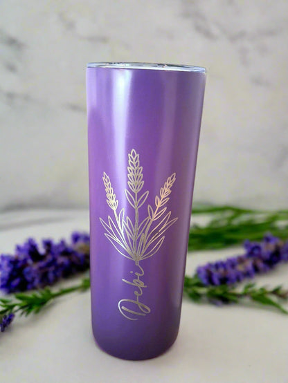 Flower and name tumbler
