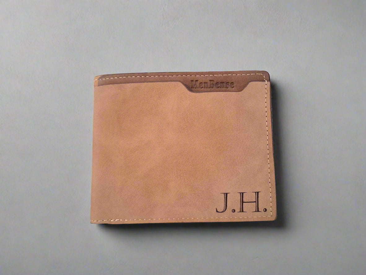 Personalized faux leather wallet