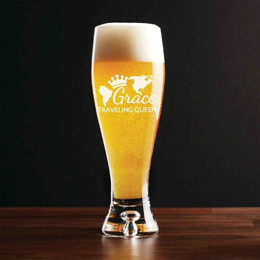 Custom Engraved Beer Glass Weizen Pilsner 18oz - Personalize Your Drinkware