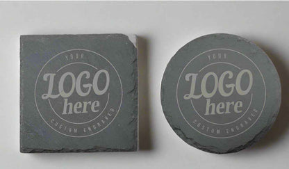 Wood and Slate Coasters - Stylish 4" Drink Protectors barware