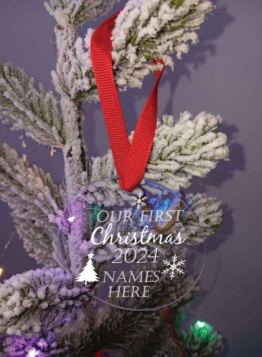 Customized Glass Ornament 2.5" with Name and Date