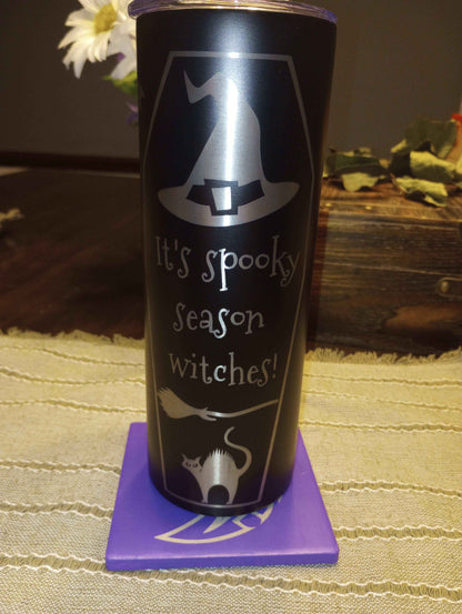 Stainless Steel Powder Coated Spooky Season Tumbler 20oz