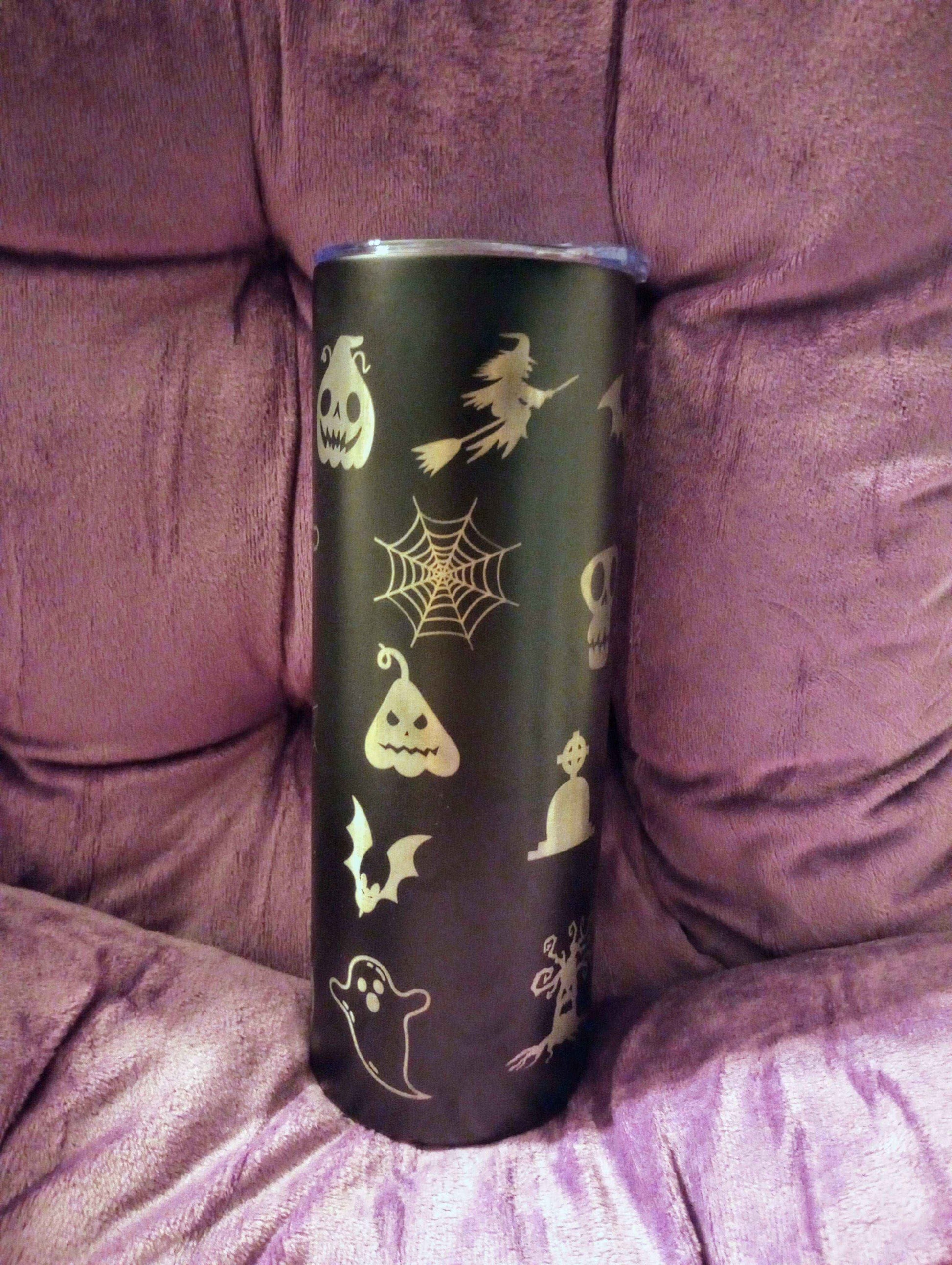 Stainless Steel Powder Coated Spooky Season Tumbler 20oz