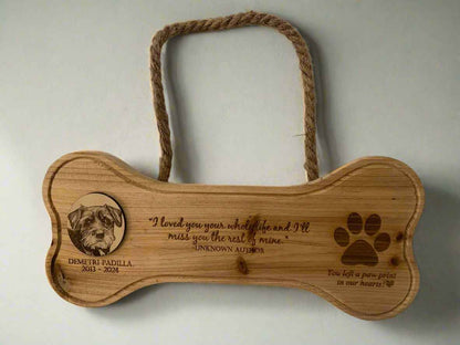 Pet Memorial Plaque - Customizable Hanging Plaque with Your Pet's Photo