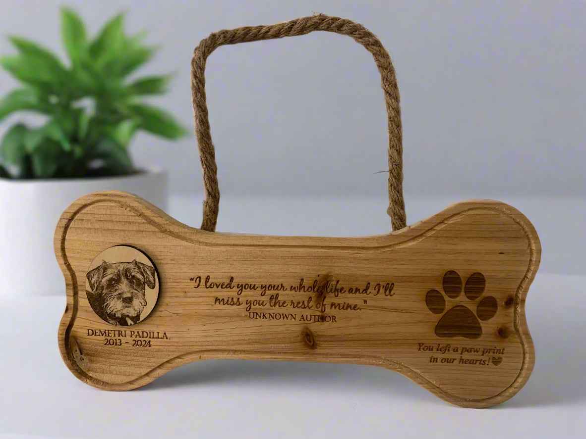 Pet Memorial Plaque - Customizable Hanging Plaque with Your Pet's Photo