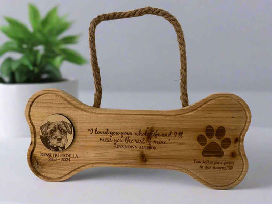 Pet Memorial Plaque - Customizable Hanging Plaque with Your Pet's Photo