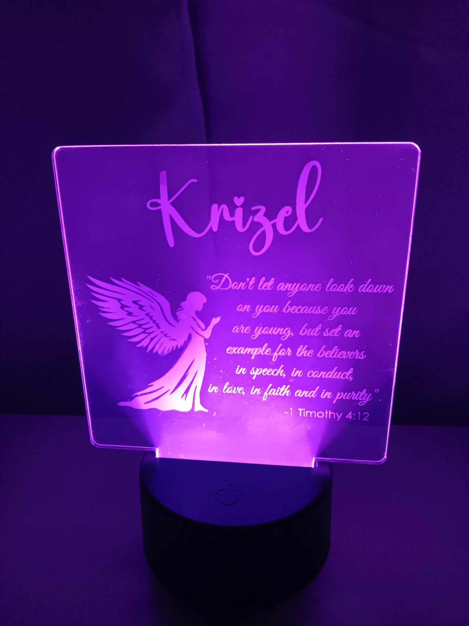Custom Acrylic LED Light with Remote - Color Changing Design & Base Decoration