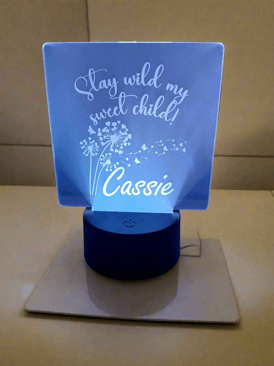 Custom Acrylic LED Light with Remote - Color Changing Design & Base Decoration