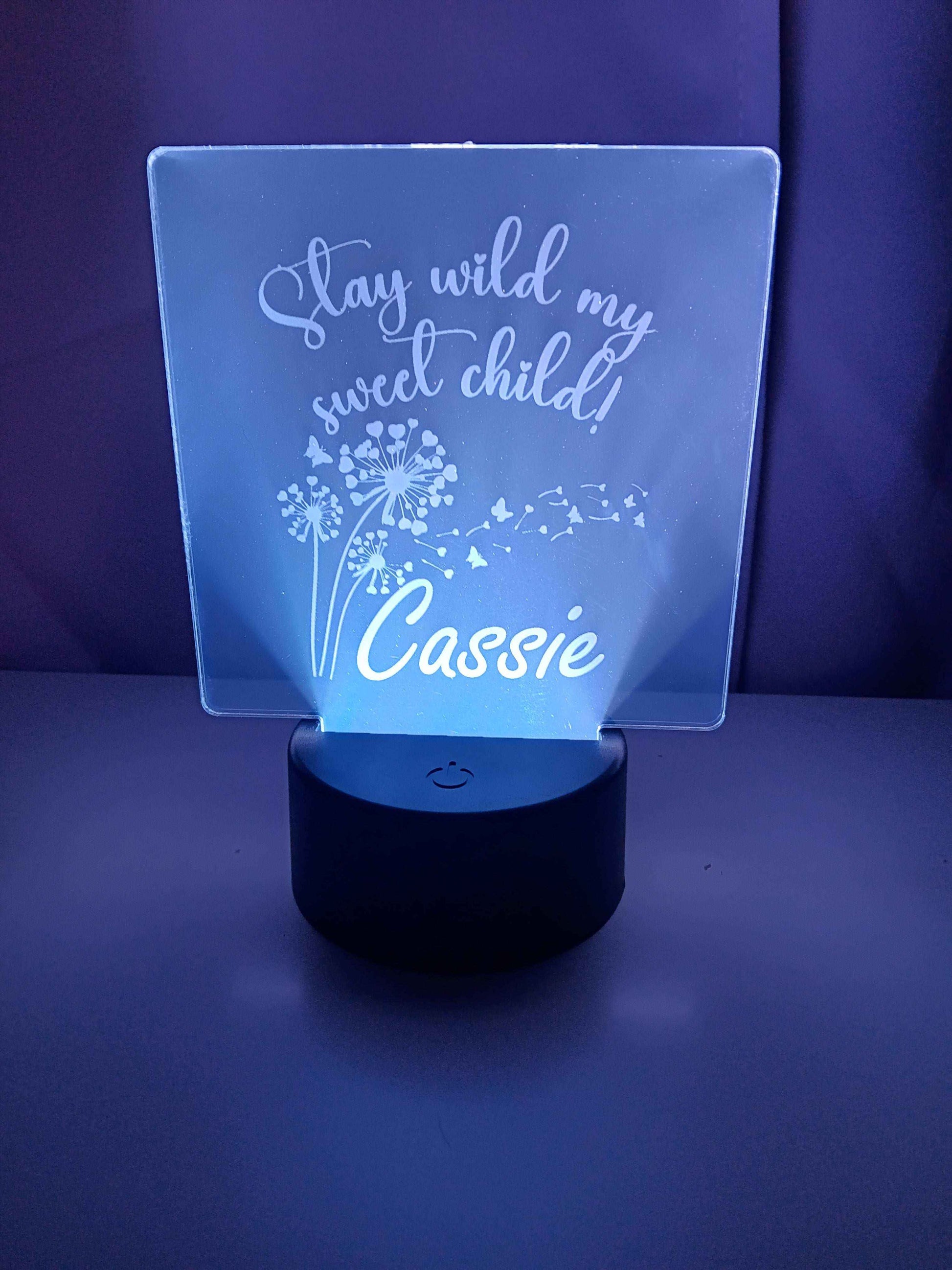 Custom Acrylic LED Light with Remote - Color Changing Design & Base Decoration