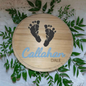 Baby Footprint Plaque 8x1/2" Customizable Keepsake for Newborn Memories Decoration