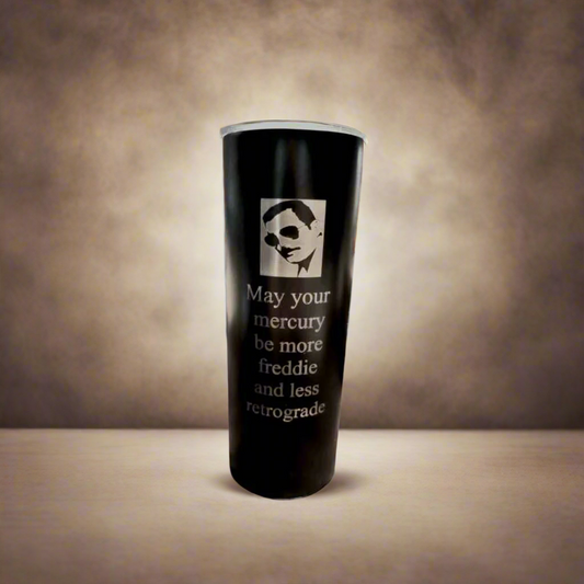 Stainless Steel Powder Coated Freddie Mercury Tumbler 20oz