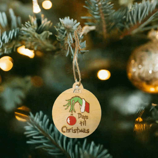 Count Down Advent Christmas Ornament - 2" or 3" Handmade and Painted Collectible Holiday Decoration