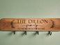 Oak Mug Holder Coat Rack 18"x5" Custom Engraved Coat Rack - Free Shipping