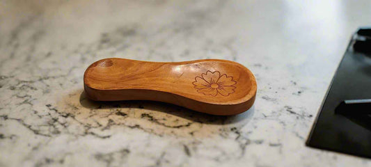 Customized Acacia Wood Spoon Rest 9" - Personalized with Any Text or Designs