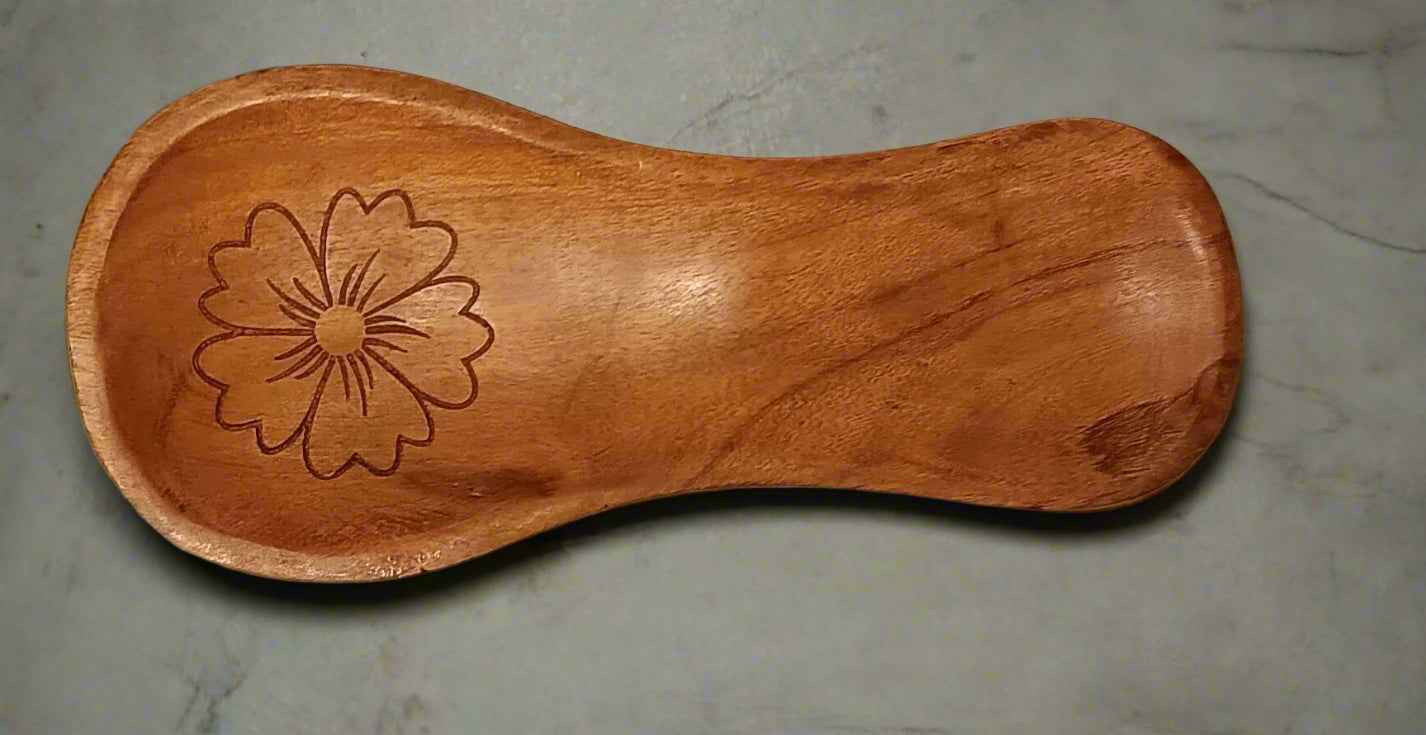 Customized Acacia Wood Spoon Rest 9" - Personalized with Any Text or Designs