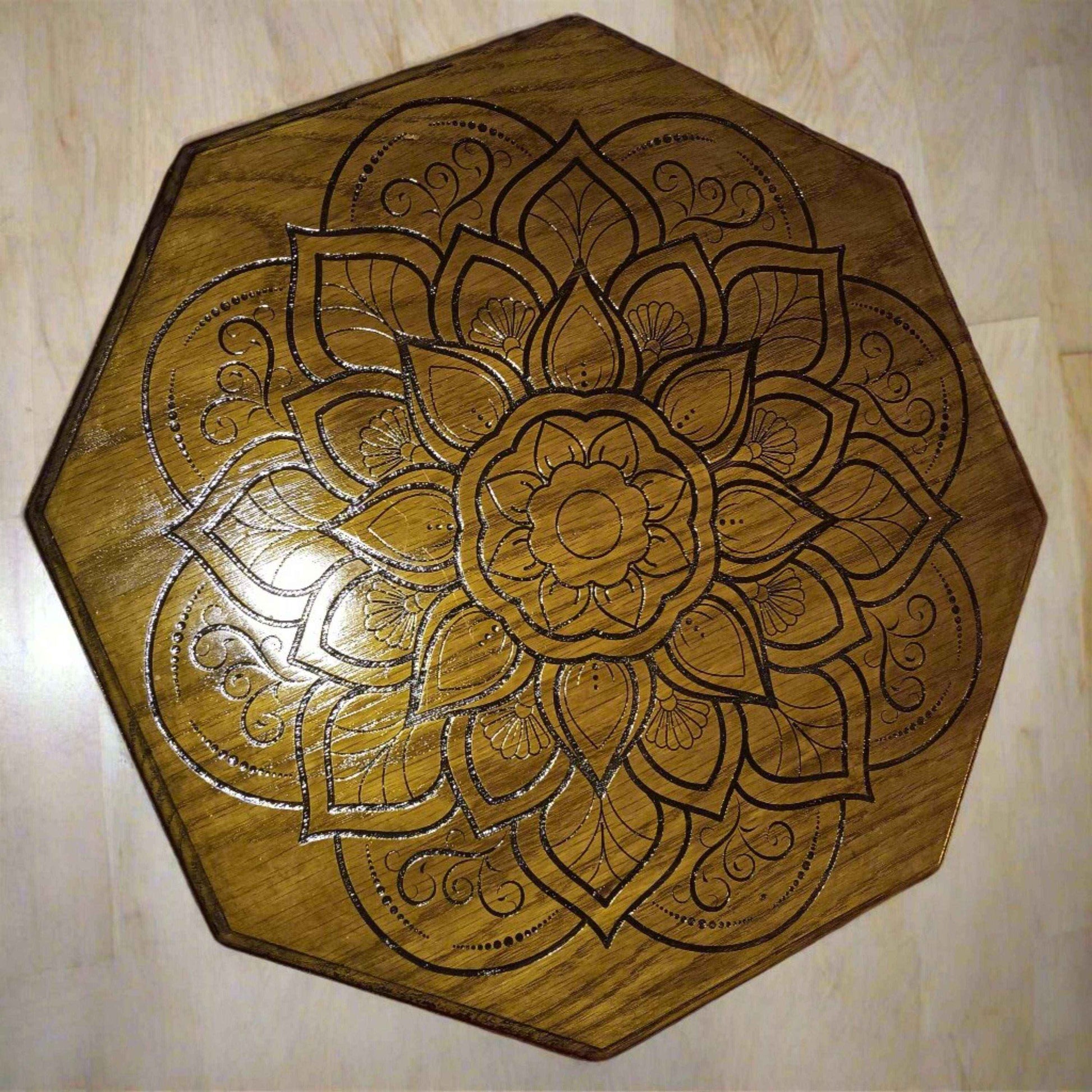 Mandala Mid Century Table - Custom Design with Free Shipping