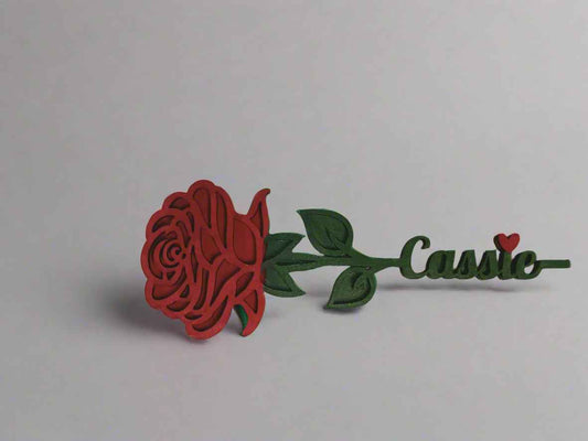 Personalized Rose Gift - Custom Engraved Name Stem for Valentine's Day and Anniversary